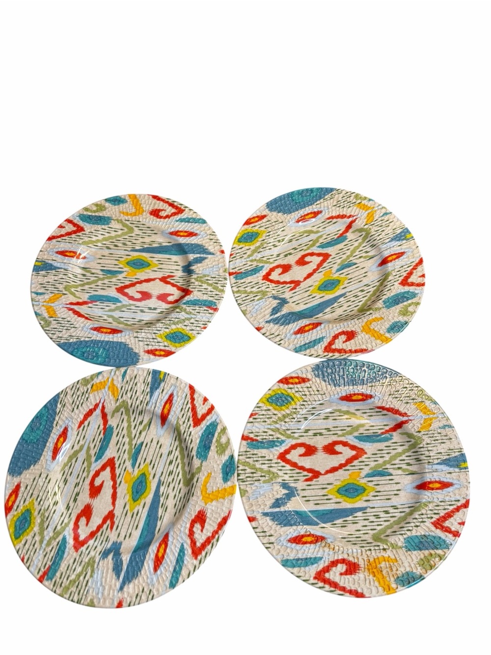 Threshold Colorful Ikat Melamine Salad Plates Set of 4 8.5” Boho Target